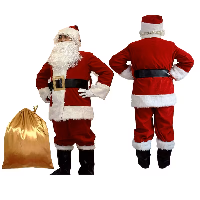 Deluxe Santa Claus Suit Costume Adult 12 Piece Father Christmas Suit Xmas - image  on https://www.abracadabrafancydress.com.au