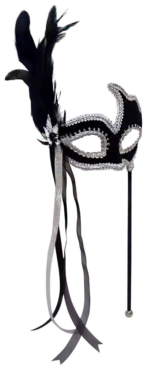 ALLEGRA Gold & Purple with Feathers Eye Mask - image MA3232 on https://www.abracadabrafancydress.com.au