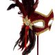 Black And Silver Masquerade Mask Eyemask With Stick Ribbons And Feathers - image MA3233-80x80 on https://www.abracadabrafancydress.com.au