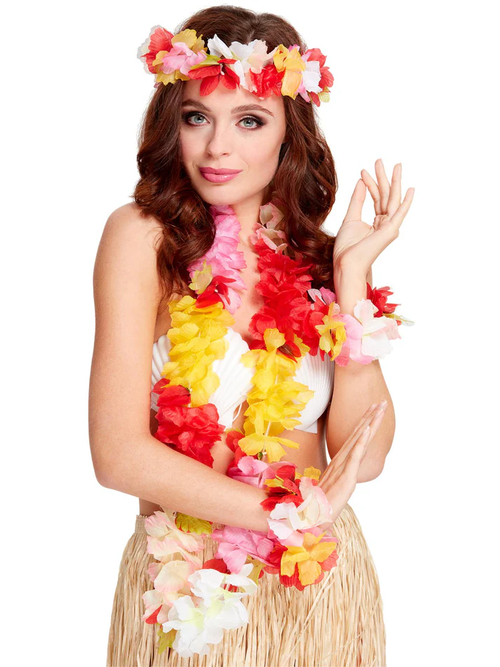 Red Hawaiian Set (4 Piece Set) - image  on https://www.abracadabrafancydress.com.au