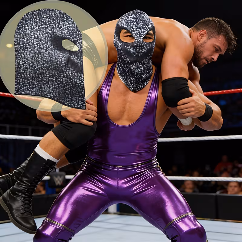 Black Lucha Libre Wrestling Mask Bold Pro Wrestler WWE Mexican Costume Accessory - image  on https://www.abracadabrafancydress.com.au