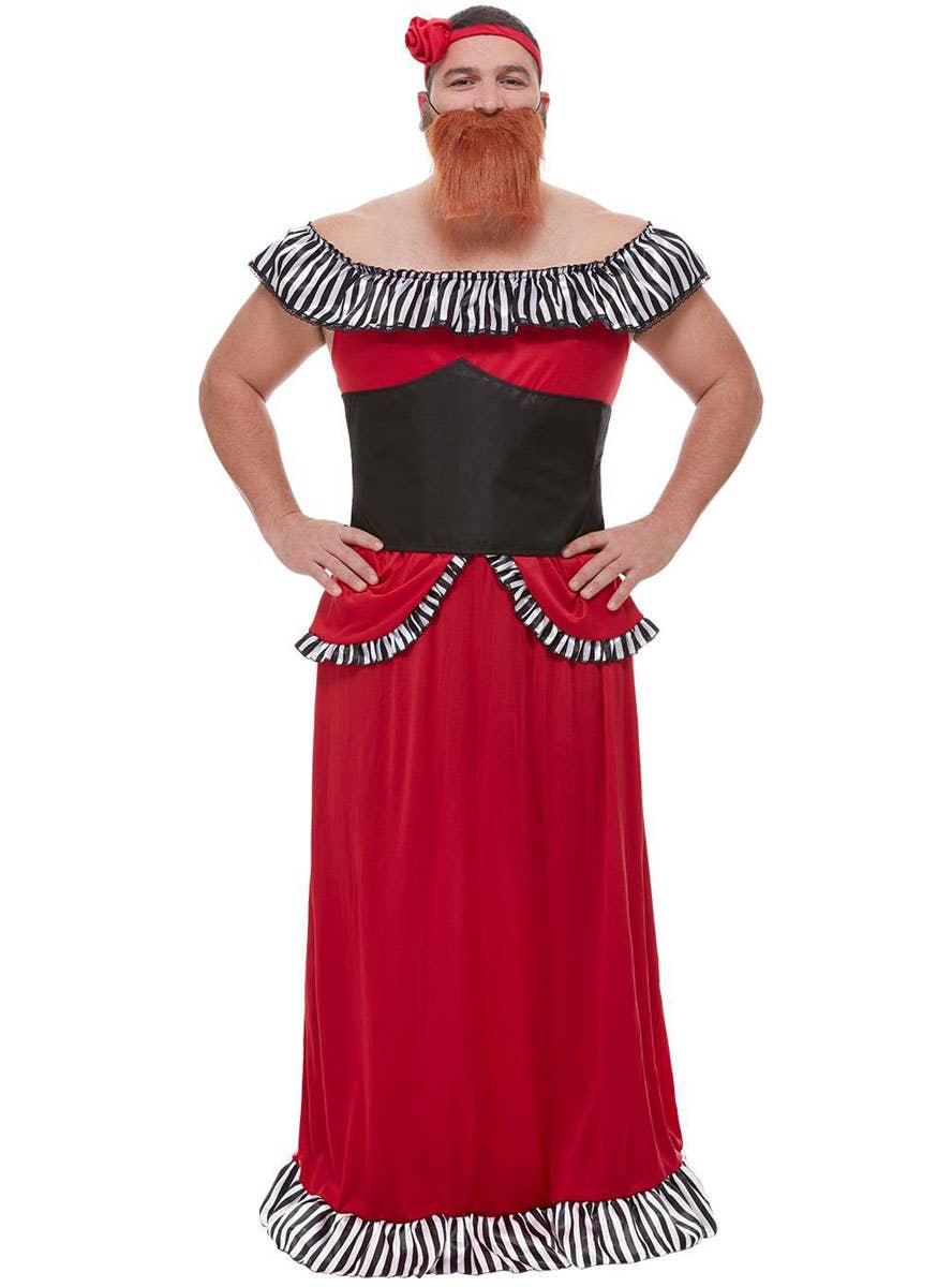 Batman Costume - image smf-50806-bearded-lady-red-dress-with-black-corset-headband-and-beard-mens-fancy-dress-costume-image-3-1200 on https://www.abracadabrafancydress.com.au