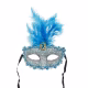 Hot Pink Glitter Face Eye Mask with Feathers Fancy Dress Venetian Masquerade Ball - image  on https://www.abracadabrafancydress.com.au