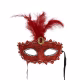 Silver and White Glitter Face Eye Mask with Feathers Fancy Dress Venetian Masquerade Ball - image  on https://www.abracadabrafancydress.com.au
