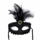 Red Glitter Face Eye Mask with Feathers Fancy Dress Venetian Masquerade Ball - image  on https://www.abracadabrafancydress.com.au