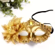 Silver Face Eye Mask with Flower and Feathers Fancy Dress Venetian Masquerade Ball - image  on https://www.abracadabrafancydress.com.au