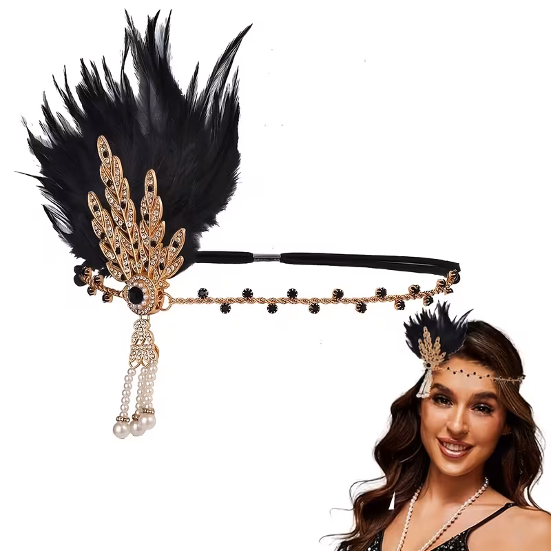 1920's 20s Gold Rhinestone Head Chain Jewellery Charleston Accessory - image  on https://www.abracadabrafancydress.com.au