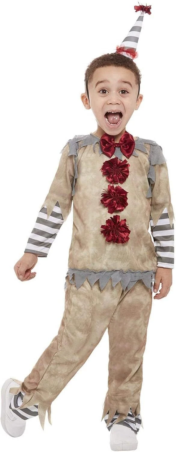 Vintage Clown Costume Toddler Boys Pennywise IT Circus Stephen King Halloween 1-2 Years - image  on https://www.abracadabrafancydress.com.au