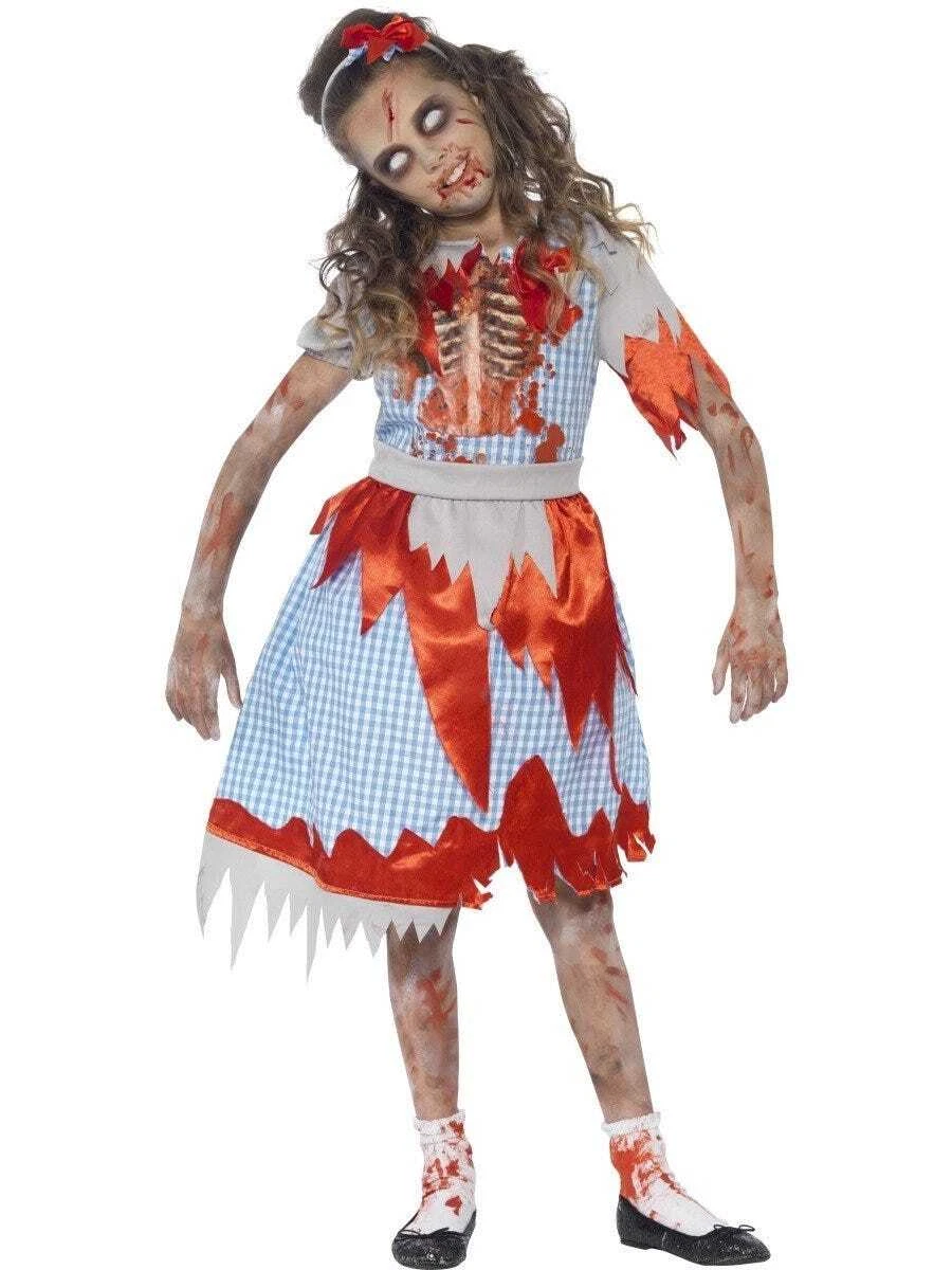 Zombie Country Girl Dorothy Fairytale Costume Halloween Horror Dress Up Child - image  on https://www.abracadabrafancydress.com.au