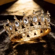 Princess Queen Royal Style Tiara Beautiful Rhinestone Crown Party Wedding Baroque Style Prom Stage Performance Accessories - image  on https://www.abracadabrafancydress.com.au