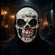 Skull Mask Halloween Skeleton Grim Reaper Day Of The Dead Costume Fancy Dress - image  on https://www.abracadabrafancydress.com.au