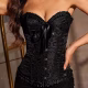 Corset Bustier Black Boned Burlesque Dancer Costume Showgirl Western Brothel Can Can Saloon Girl Cowgirl - image  on https://www.abracadabrafancydress.com.au
